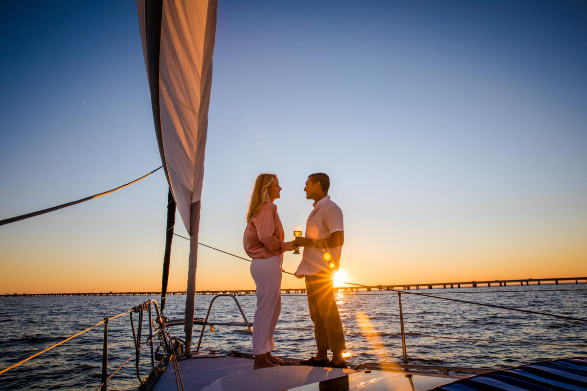 Sailing at sunset