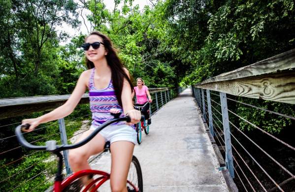 Biking the Tammany Trace near Lacombe