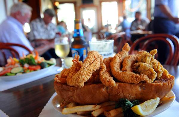 Po Boy sandwich at Morton's in Madisonville, LA