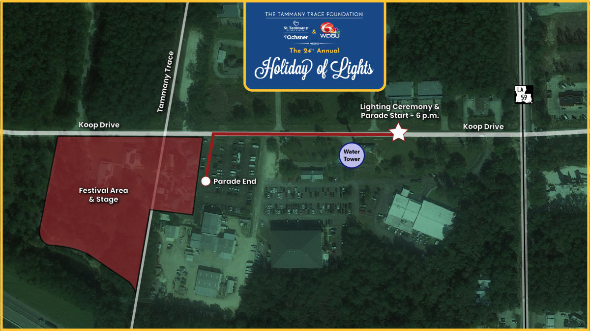 Holiday of Lights 2024 Parade Map