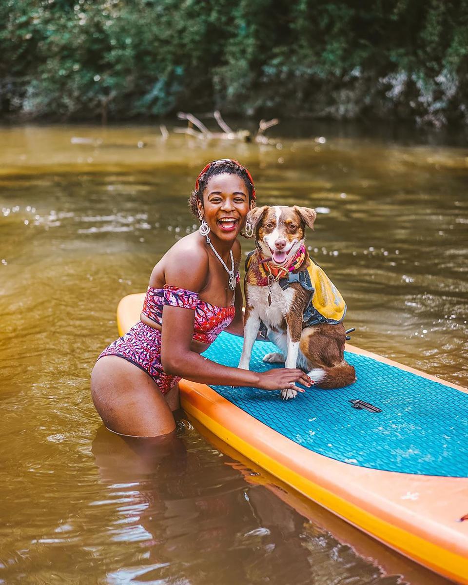 Stand-up paddling Bogue Falaya River with Canoe and Trail Adventures