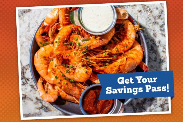 Get Your Tammany Taste of Summer Savings Pass! Featuring shell-on shrimp