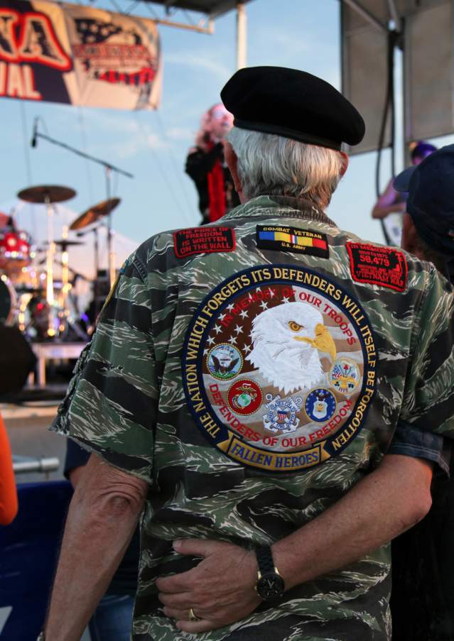 Military Veteran, Couple at Festival