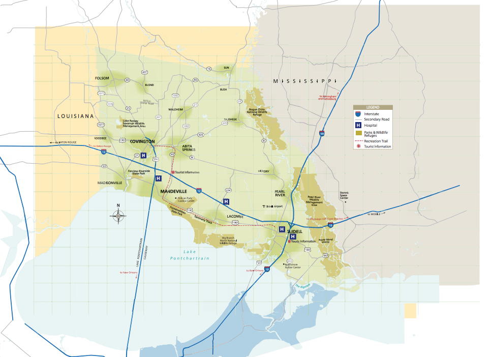 Map of St. Tammany Parish